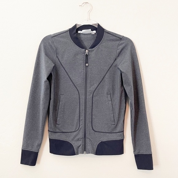 Athleta Bombastic Jersey Bomber Jacket Dark Gray Full-Zip XXS - Picture 1 of 7